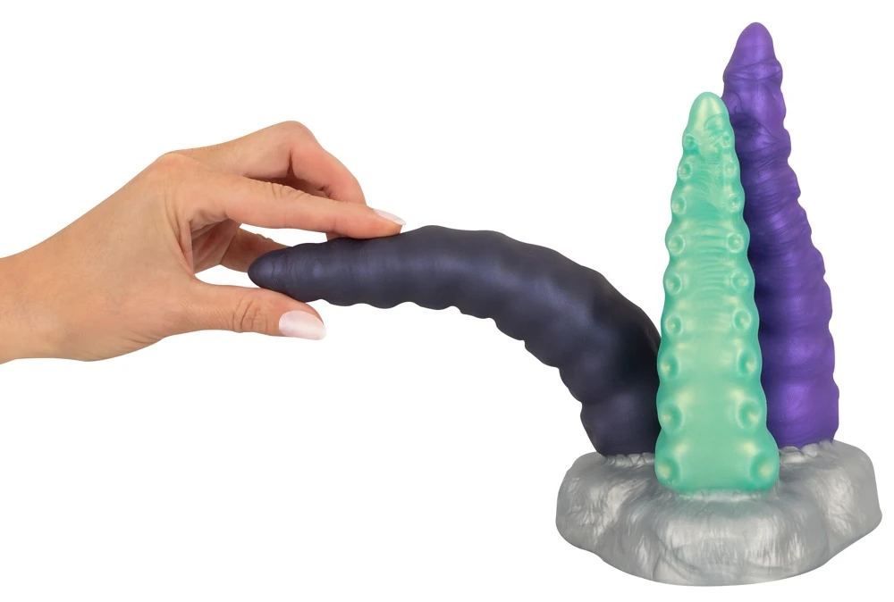 Beasty Cocks Triple Tentacle, Triple Tentacle 3er-Dildo in mystischer Tentakel-Optik mit flexiblem Design, starkem Saugfuß und reizvollen Strukturen